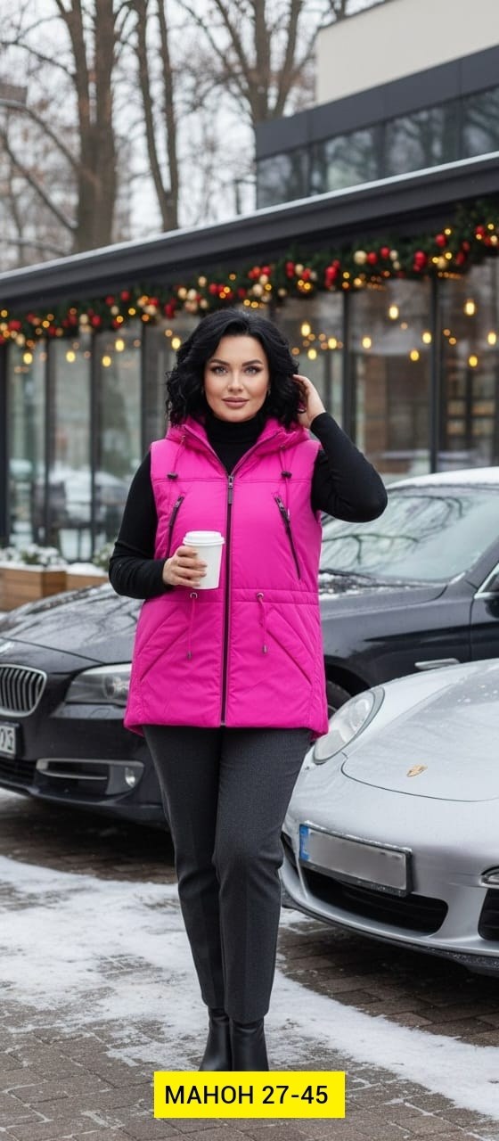 жилетка женская,жилетка на синтепоне,жилет утепленная,жилет,жилет женский с капюшоном