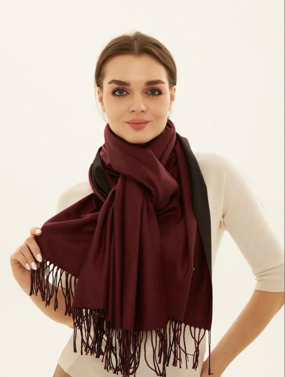 кашемировый шарф,женские кашемировые шарфы,шарф с кисточками,двухсторонний шарф,палантин cashmere двухсторонний