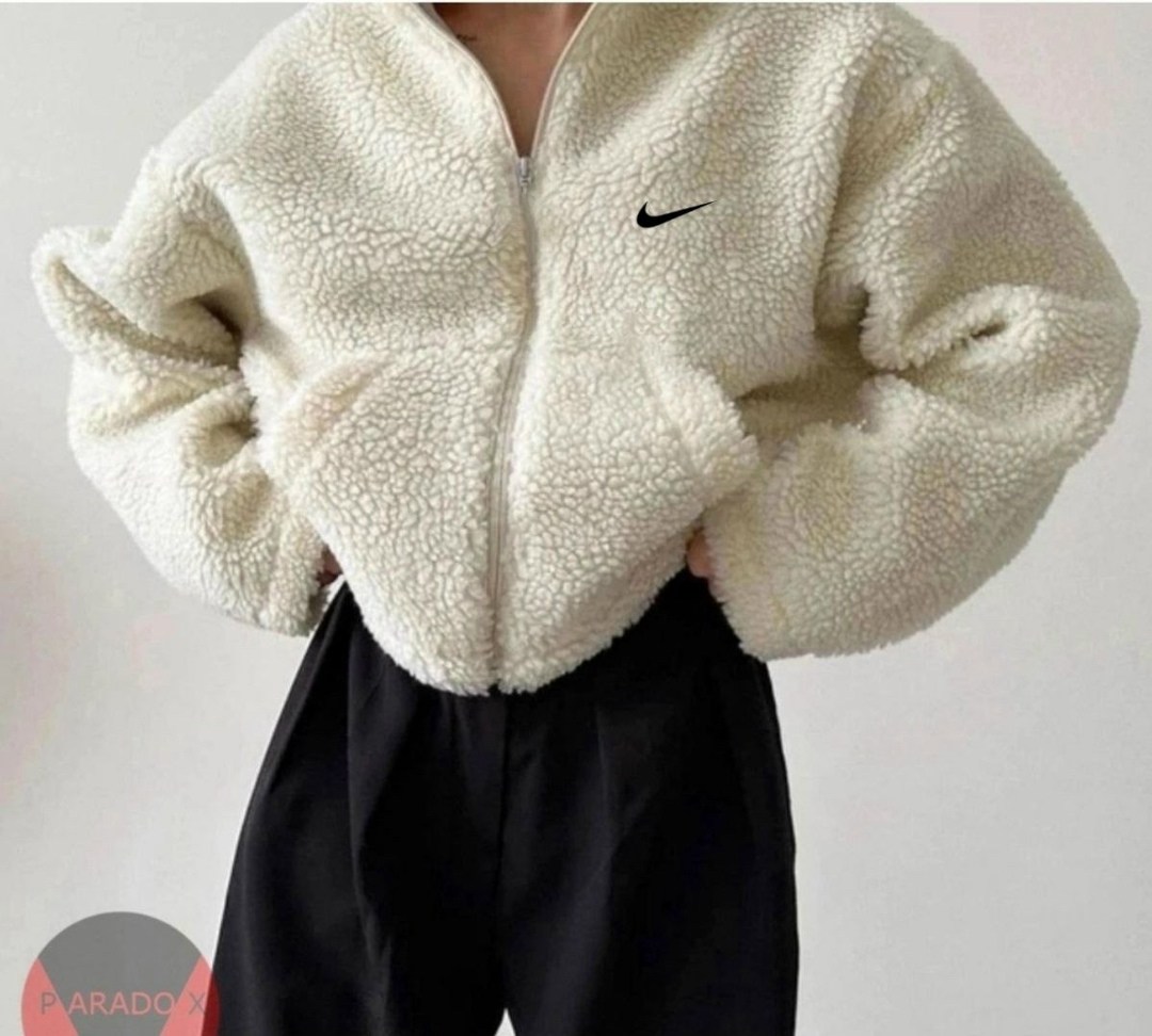 кофта барашек,куртка барашек найк женская,плюшевая куртка nike,куртка барашек,куртка плюшевая