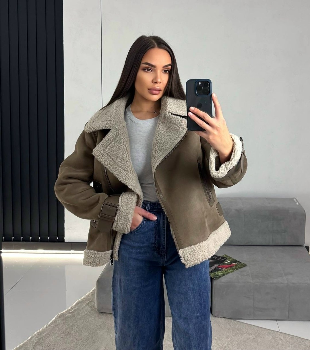 дубленка женская,стильная дубленка,дубленка женская авиатор,модные женские дубленки,куртка из искусственной овчины