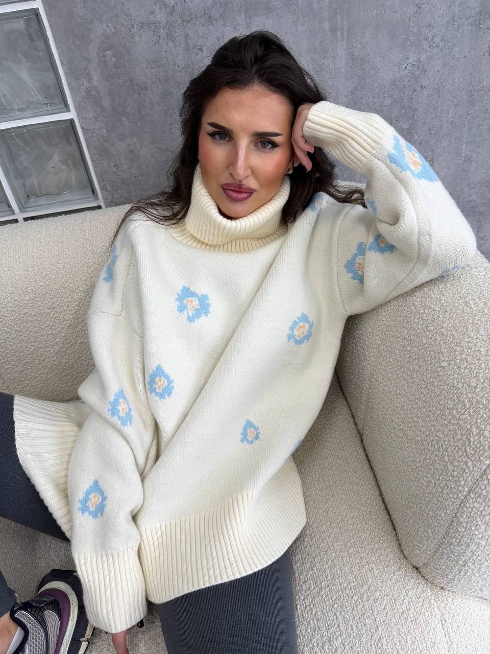 джемпер молочный,свитер,вязаный свитер оверсайз,кофта женская,вязаные свитера