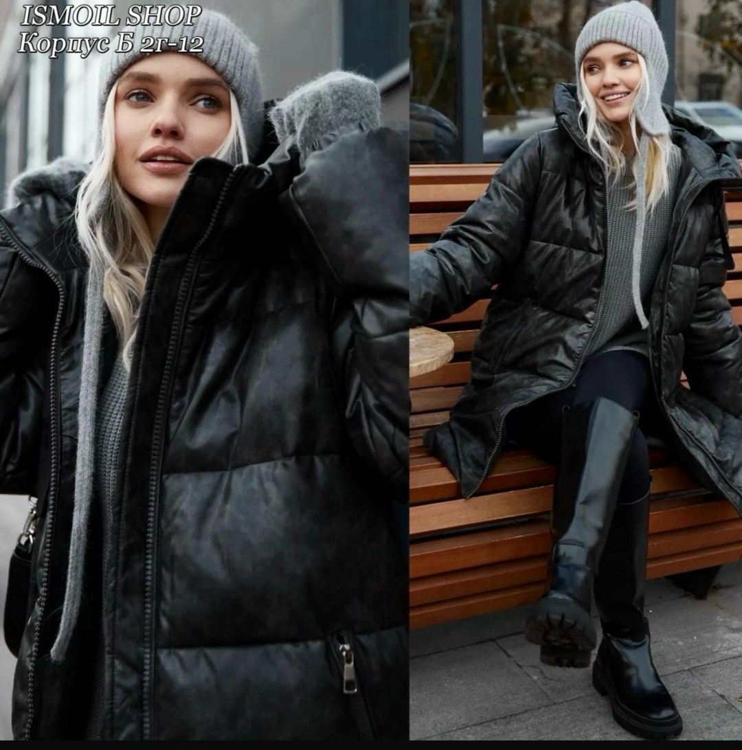 пуховик женский из экокожи,стильные пуховики,пуховик из экокожи,пуховик женский,куртка пуховик зима