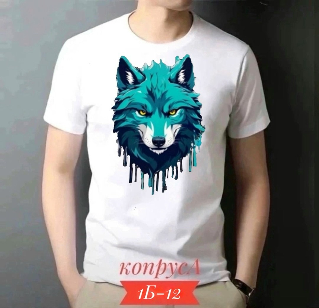 мужская футболка с принтом,футболка с принтом,футболки для мужчин,волк футболка,мужская футболка