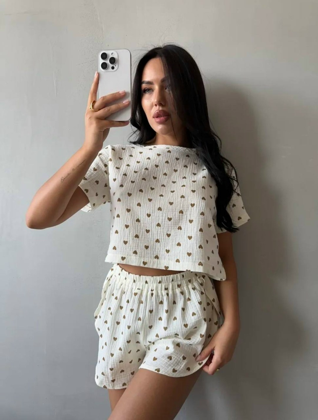 муслиновая пижама с шортами,пижама женская,пижама женская с шортам,пижама с шорты,пижама женская с шортами хлопок