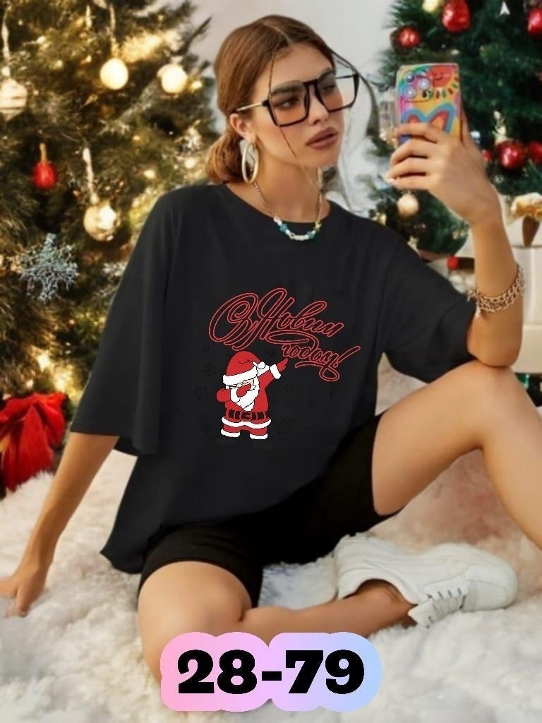 новогодняя футболка,футболка с новый годом,футболка с новогодним принтом,футболка женская,футболка