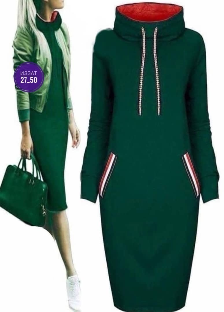 спортивное платье,трикотажное платье в спортивном стиле,трикотажное спортивное платье,спортивное платье с капюшоном,платье с капюшоном