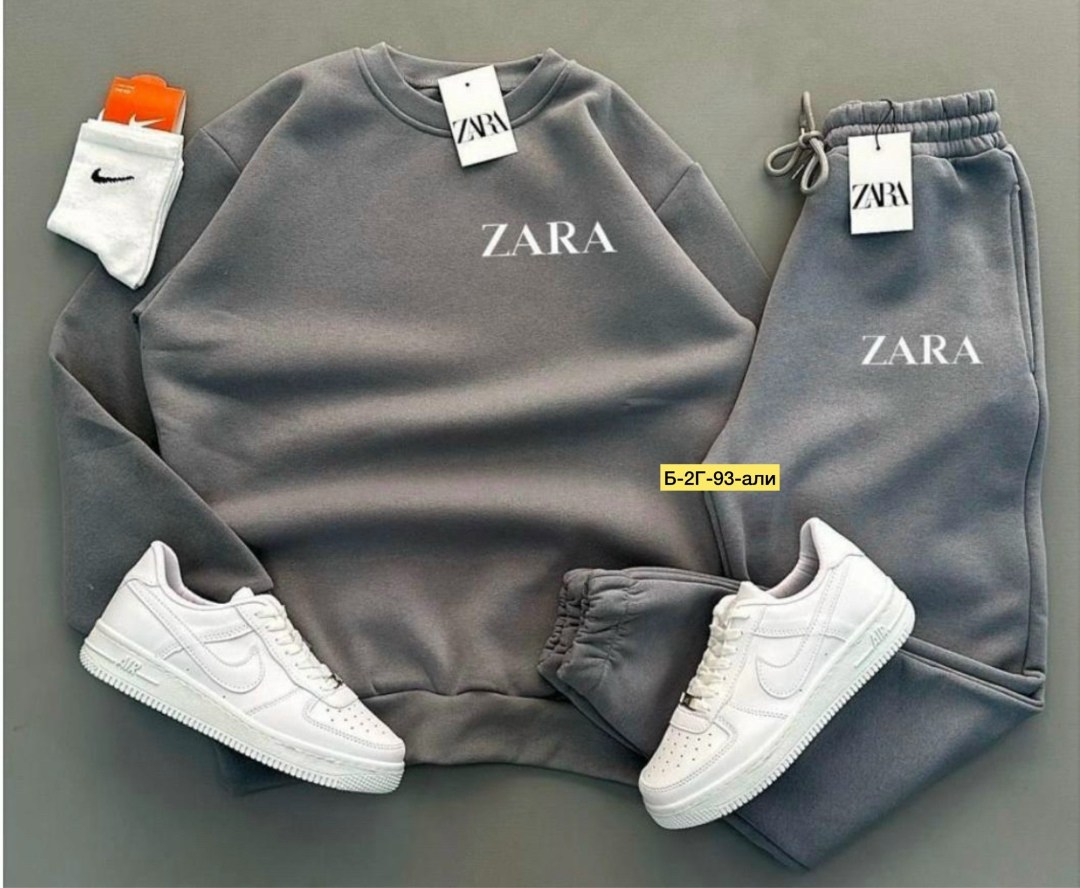 спортивный костюм zara,комплект одежды zara,костюм из трикотажа,свитшот и джоггеры,комплект костюм