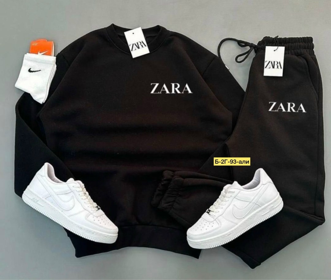 спортивный костюм zara,комплект одежды zara,костюм из трикотажа,свитшот и джоггеры,комплект костюм