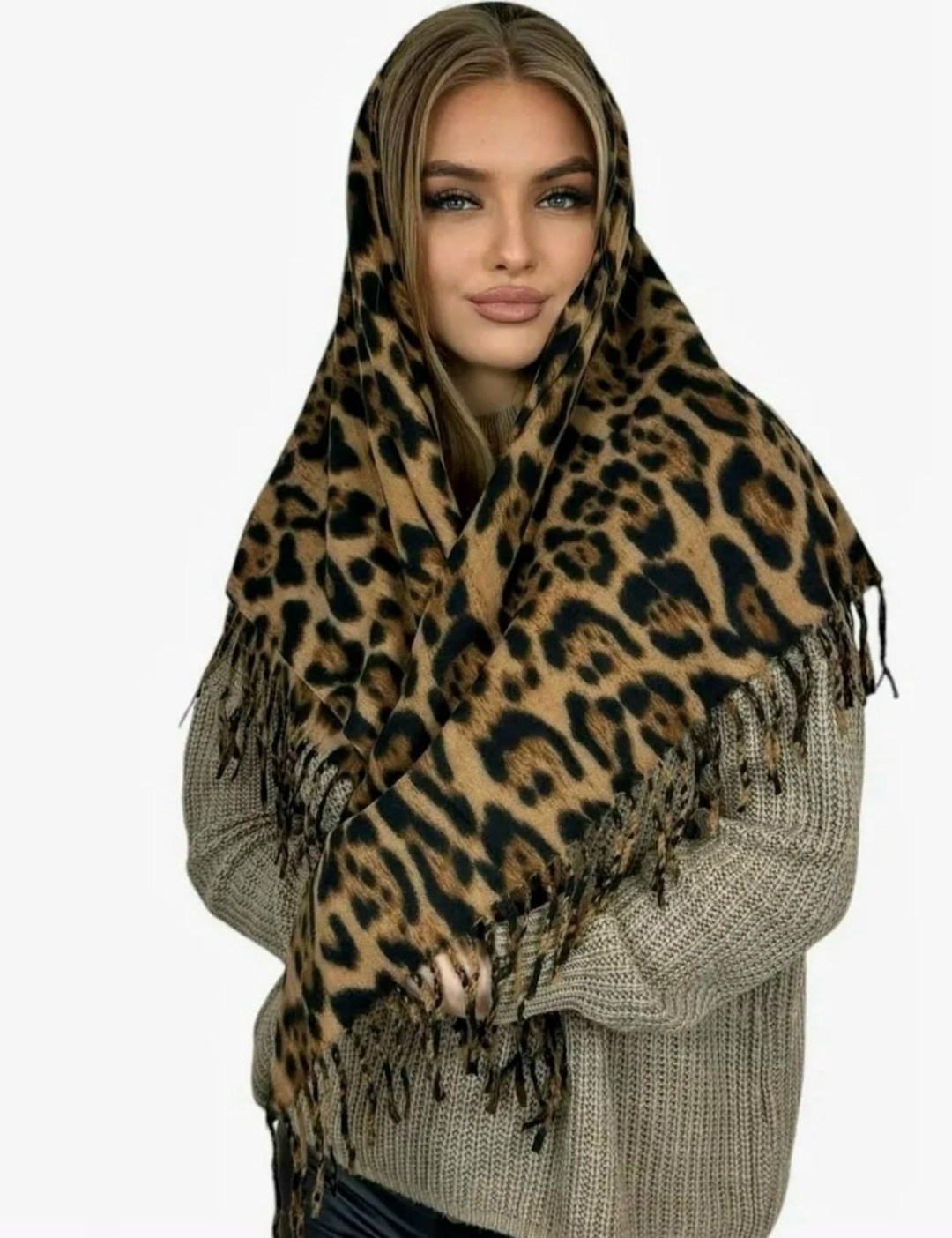 платок леопардовый,леопардовый палантин,палантин леопардовый кашемир теплый,палантин кашемир леопард,палантин женские