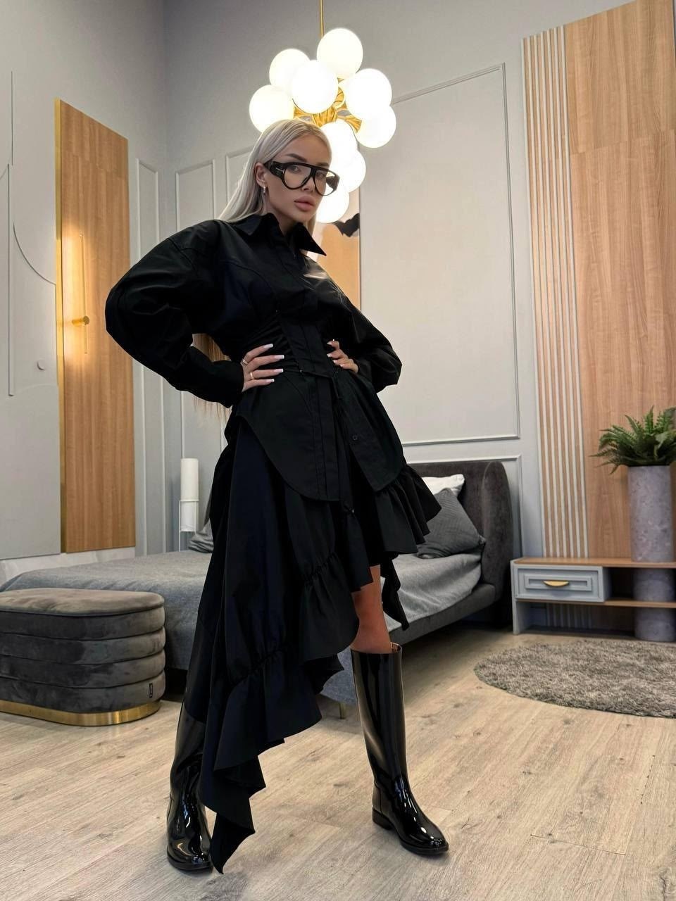 платье широкое,асимметричное платье,платье модное,платье в стиле