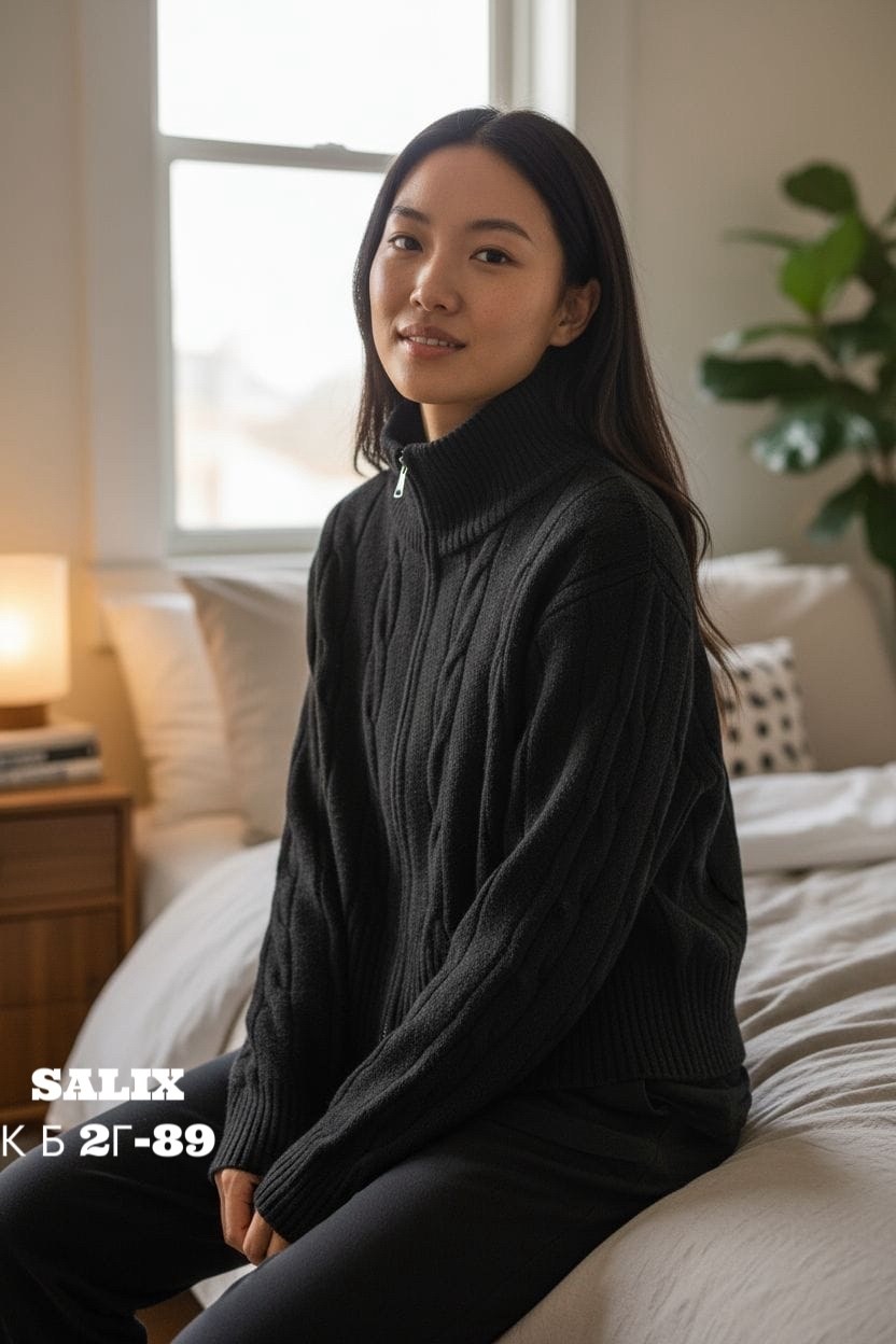 свитер,женские свитера,свитер с высоким воротником,вязаный свитер,свитер черный