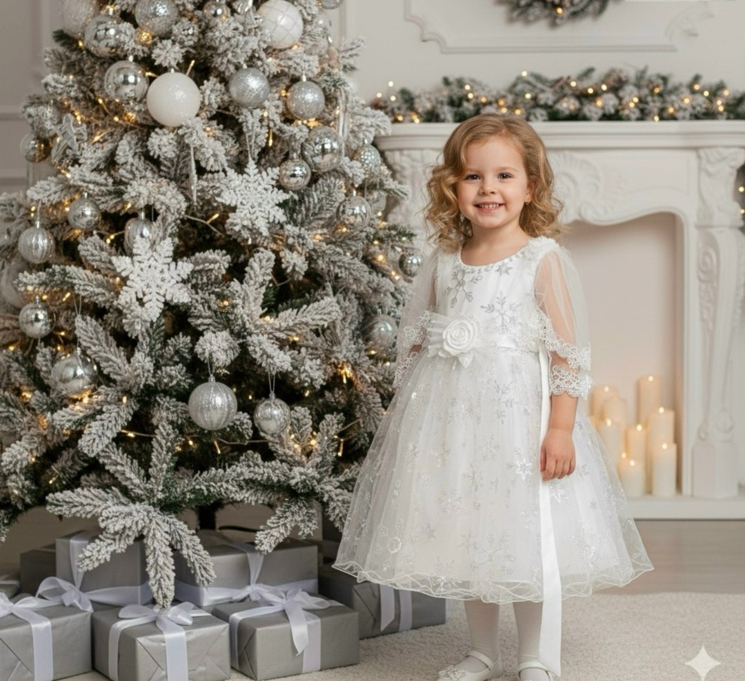 платье снежинка для девочки,платье снежинка нарядное,платье на новый год удобное детское,новогоднее платье снежинка,новогоднее платье для девочек