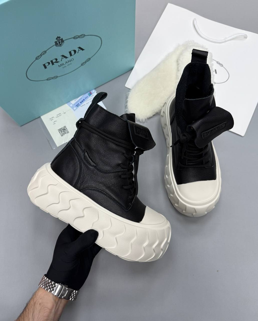 ботинки прада,,ботинки prada,ботинки женские,зимние ботинки прада