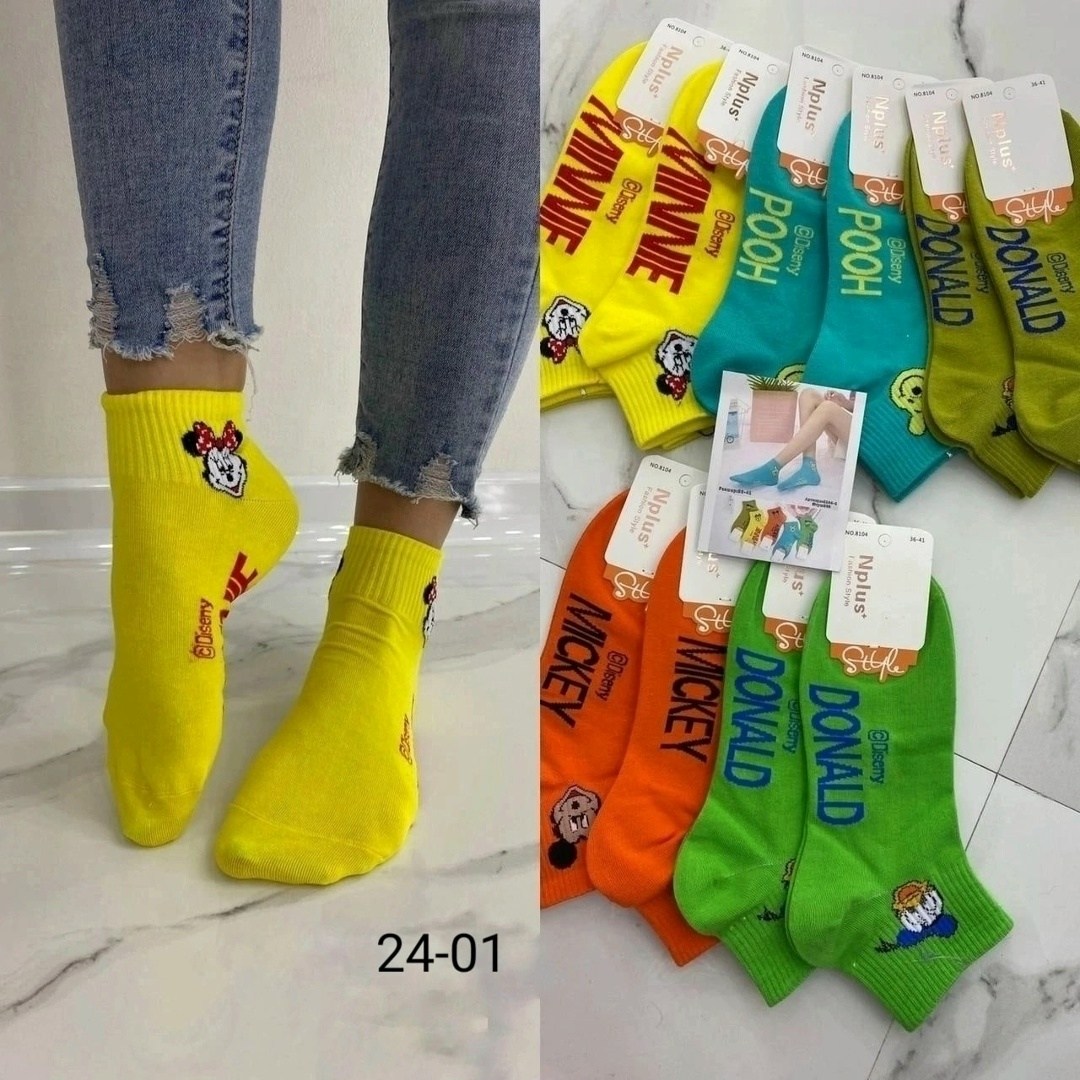 носки женские,носки короткие набор с принтом,носки женские 10 пар,комплект носки женские,носки оптом