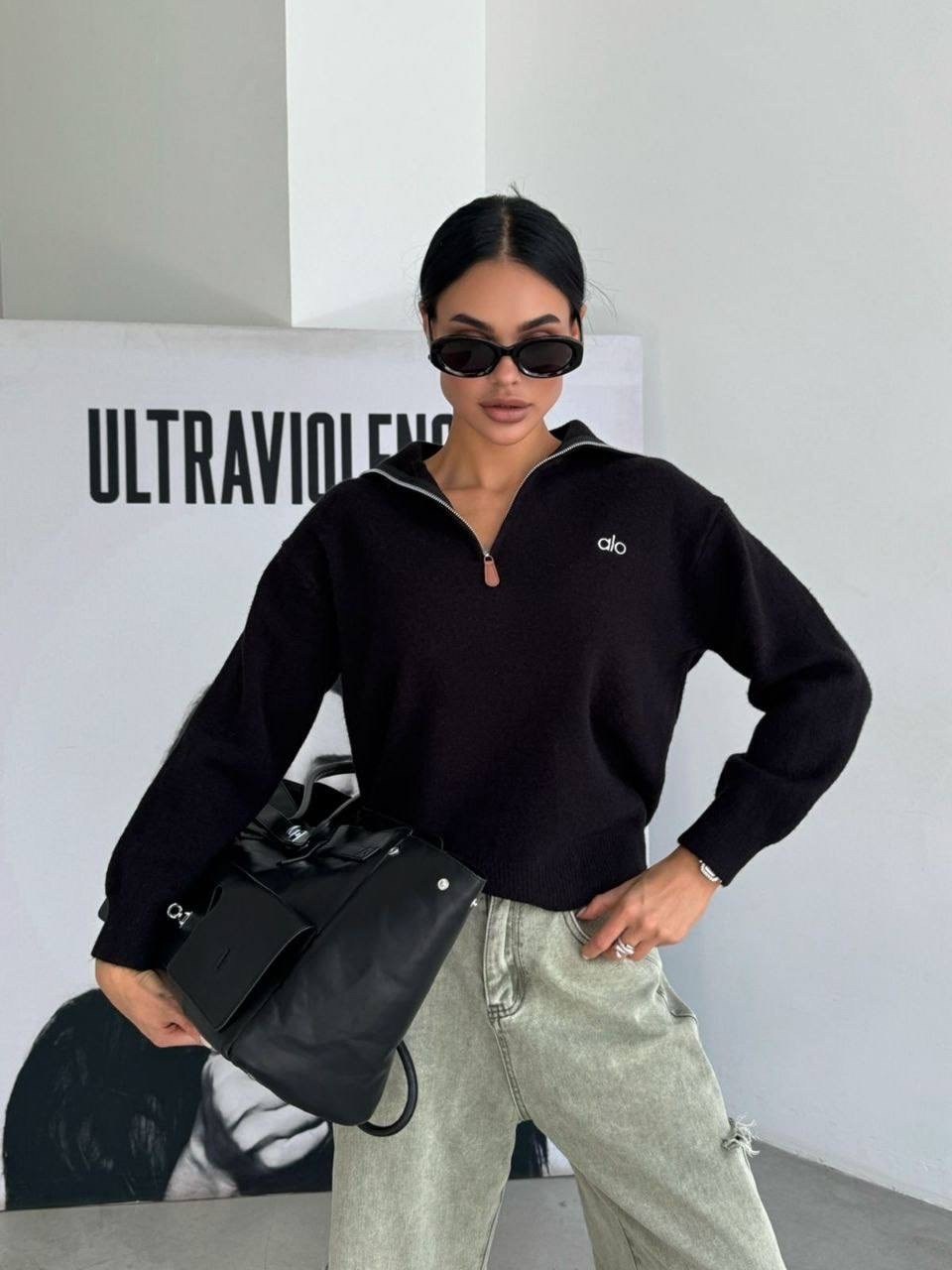 свитер вязаный на молнии теплый,джемпер трикотажный,модные свитера,свитера женские,удлиненный свитер оверсайз