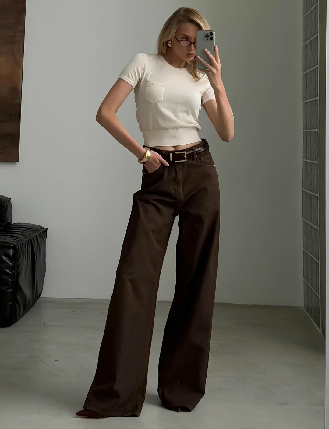 женские джинсы широкие,коричневые джинсы,джинсы коричневые женские,джинсы широкие