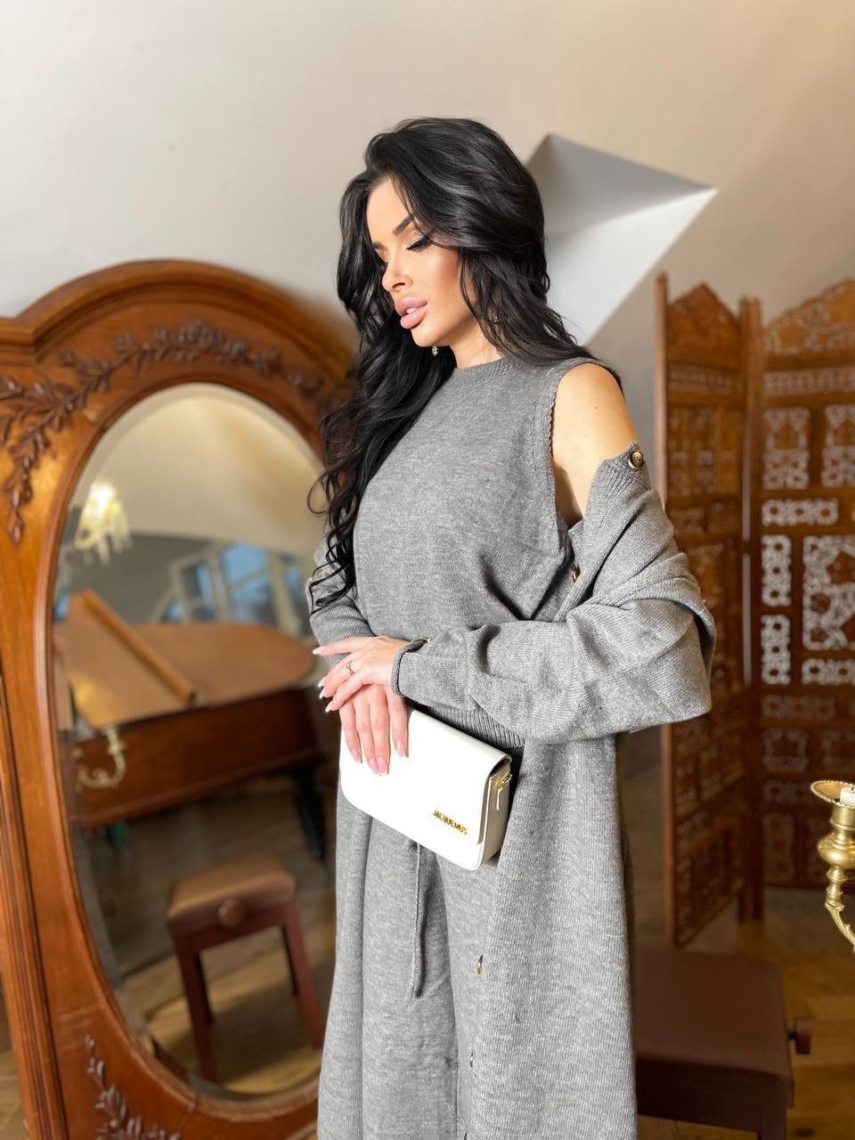 трикотажные костюмы,костюм с кардиганом,вязаные костюмы,трикотажный костюм тройка,костюм тройка