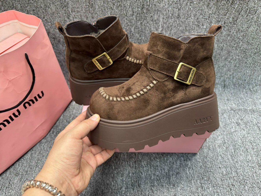 ,женские ботильоны на платформе, повседневные,ботинки miu,женская