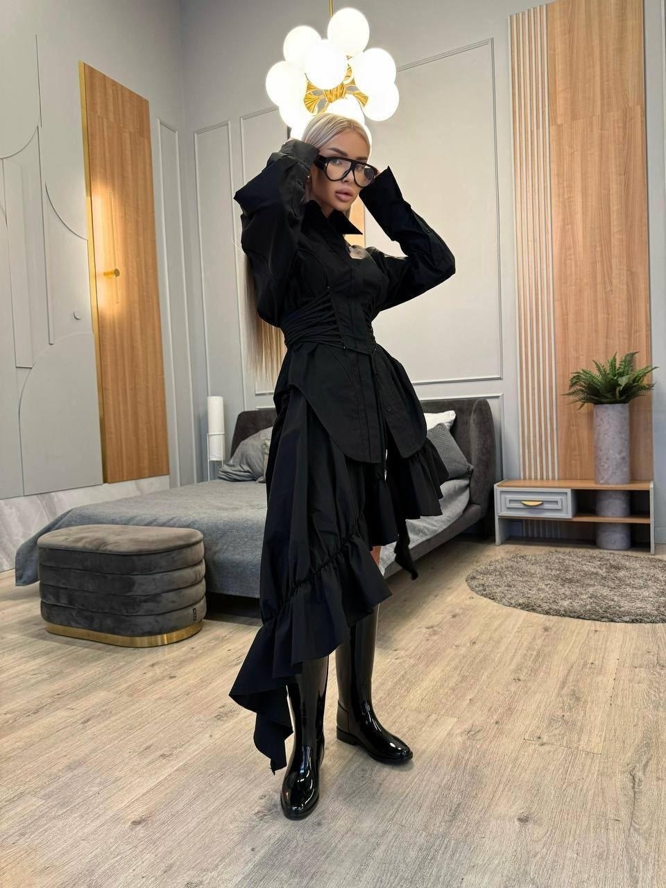 платье широкое,асимметричное платье,платье модное,платье в стиле