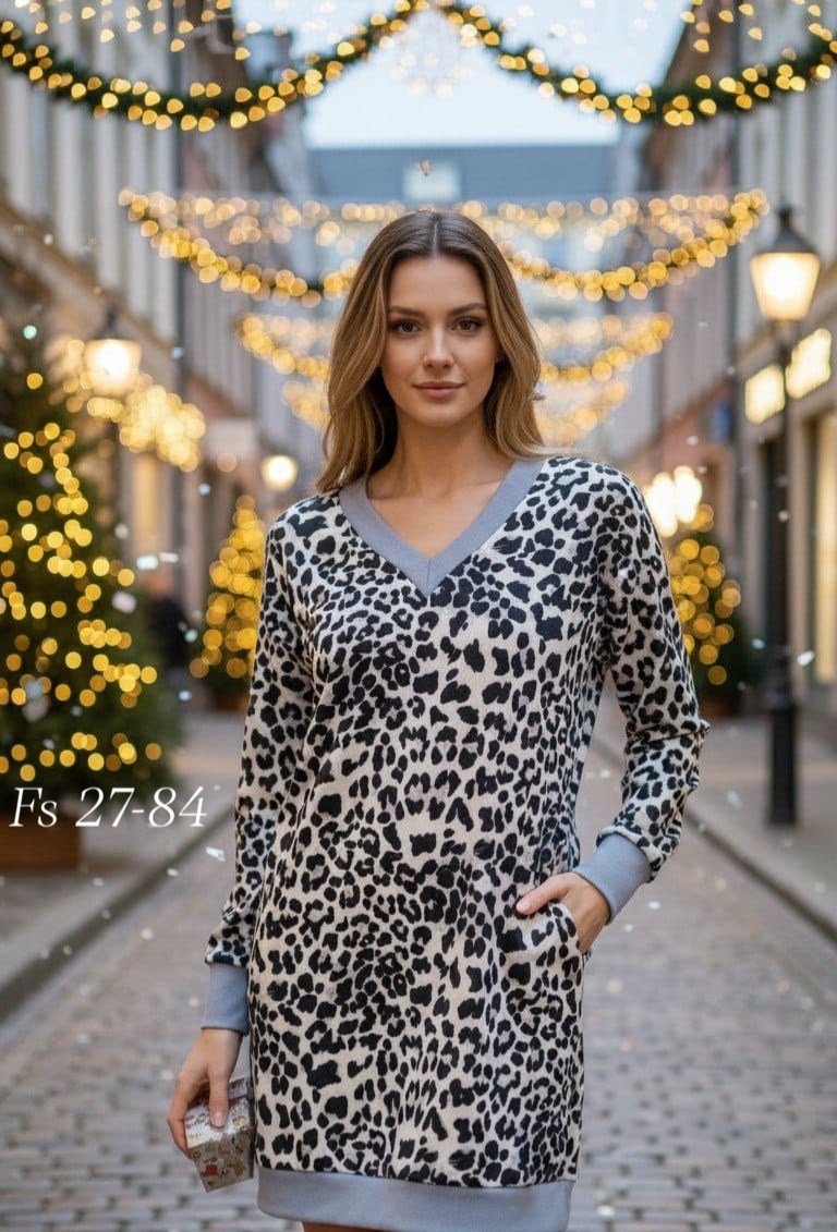 платье с леопардовым принтом,трикотажное платье,платье туника,платье женское модное,платье стильное