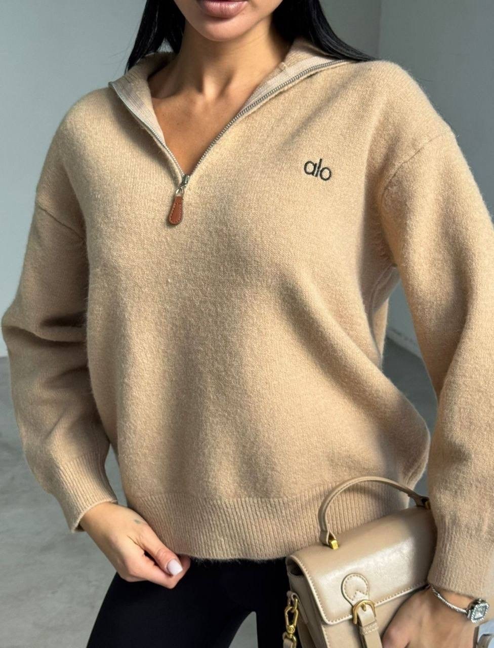 свитер вязаный на молнии теплый,джемпер трикотажный,модные свитера,свитера женские,удлиненный свитер оверсайз