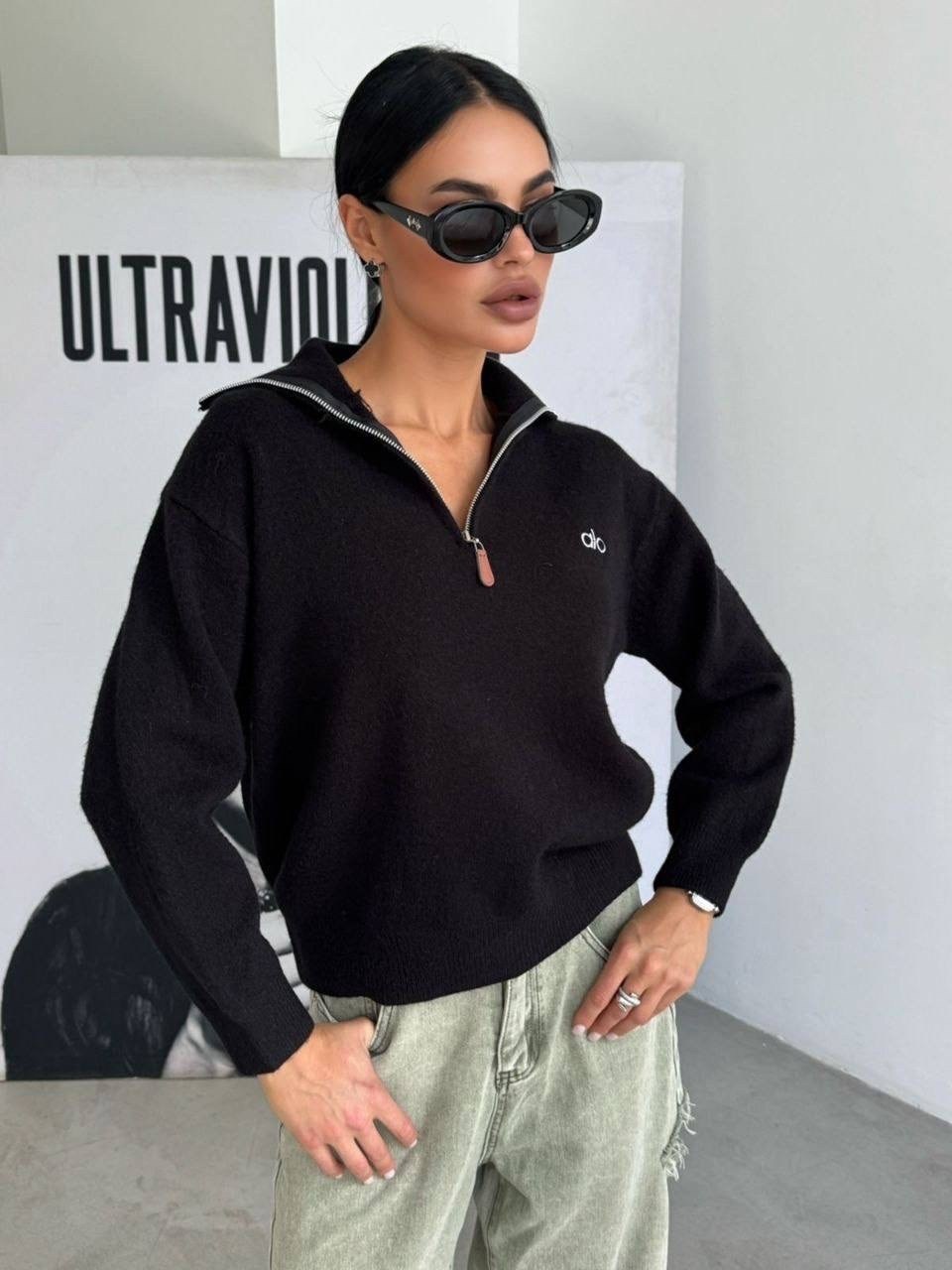 свитер вязаный на молнии теплый,джемпер трикотажный,модные свитера,свитера женские,удлиненный свитер оверсайз