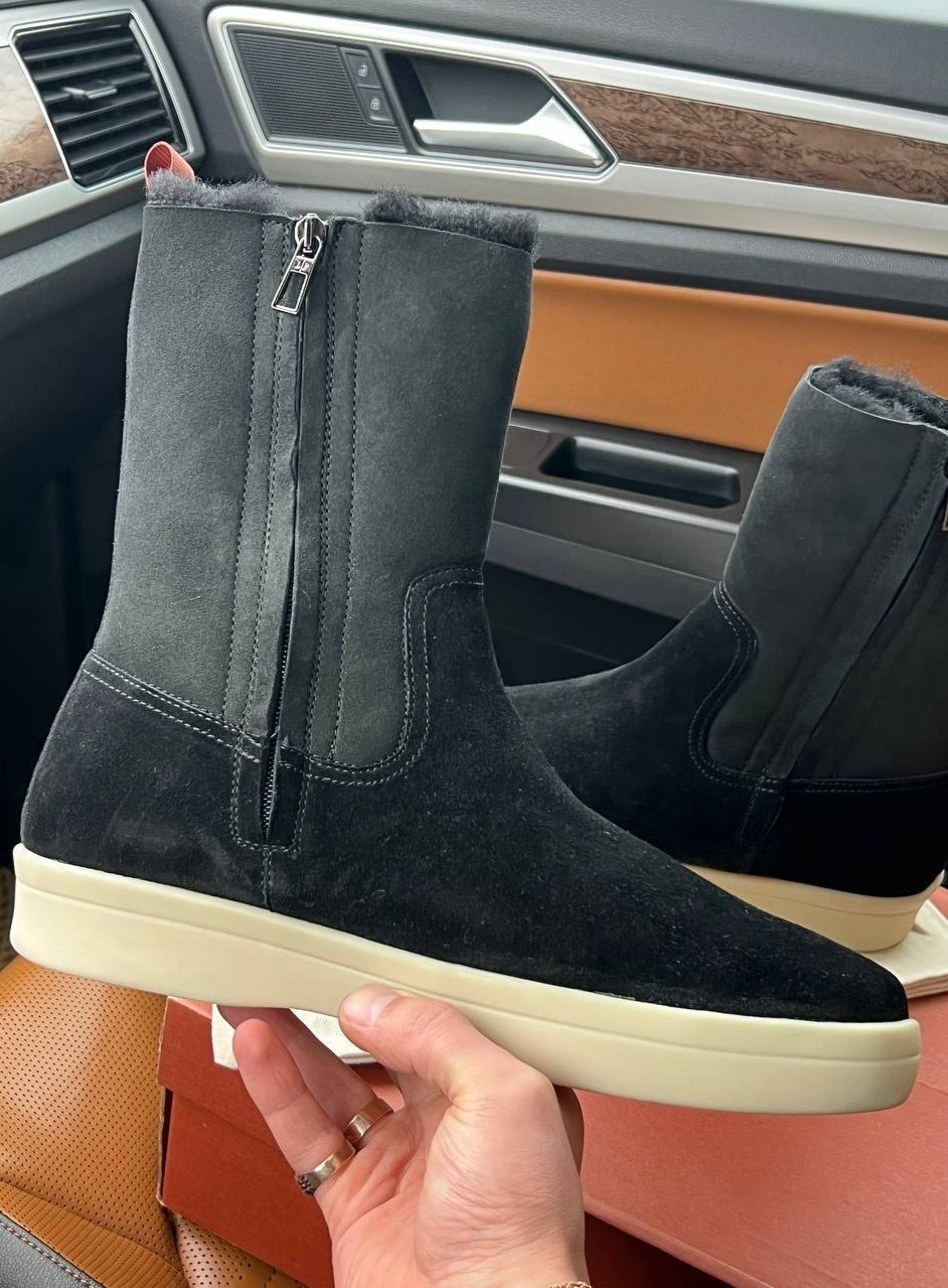 ,ботинки loro piana,замшевые ботинки,замшевые сапоги,зимние сапоги