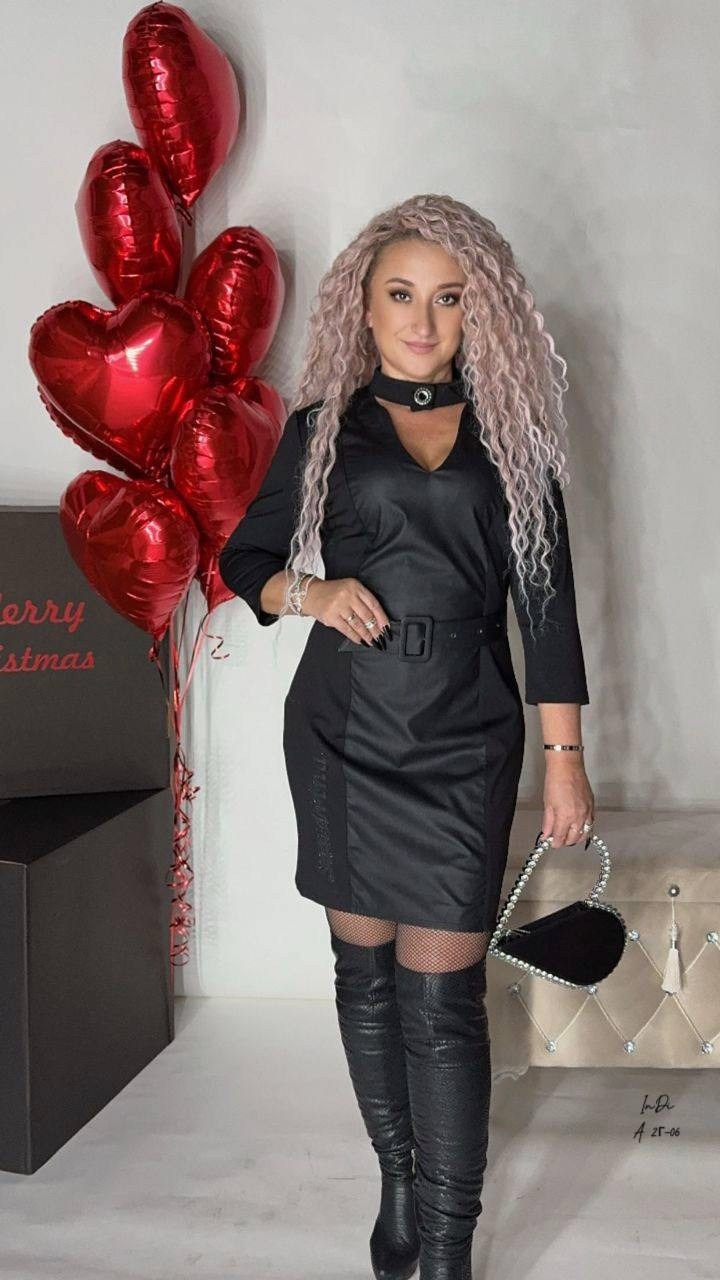 платье женская,платье с поясом,платье комбинированное,платье,мода платье