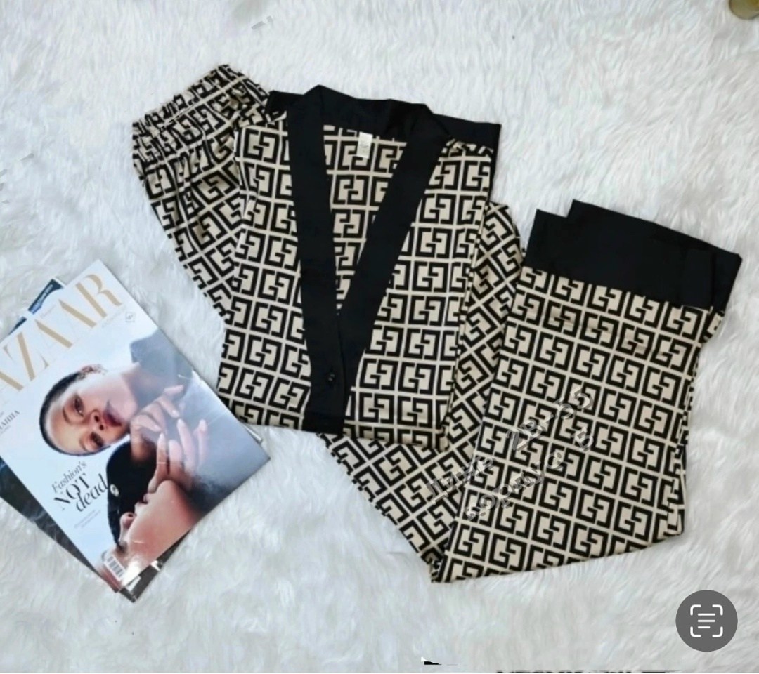 пижама шелковая фенди,пижамы женские 2025 модные,женские пижамные комплекты,пижама  для дома,модная пижама