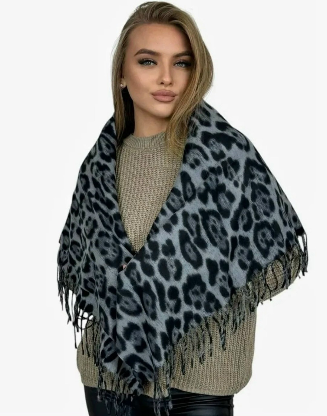 платок леопардовый,леопардовый палантин,палантин леопардовый кашемир теплый,палантин кашемир леопард,палантин женские