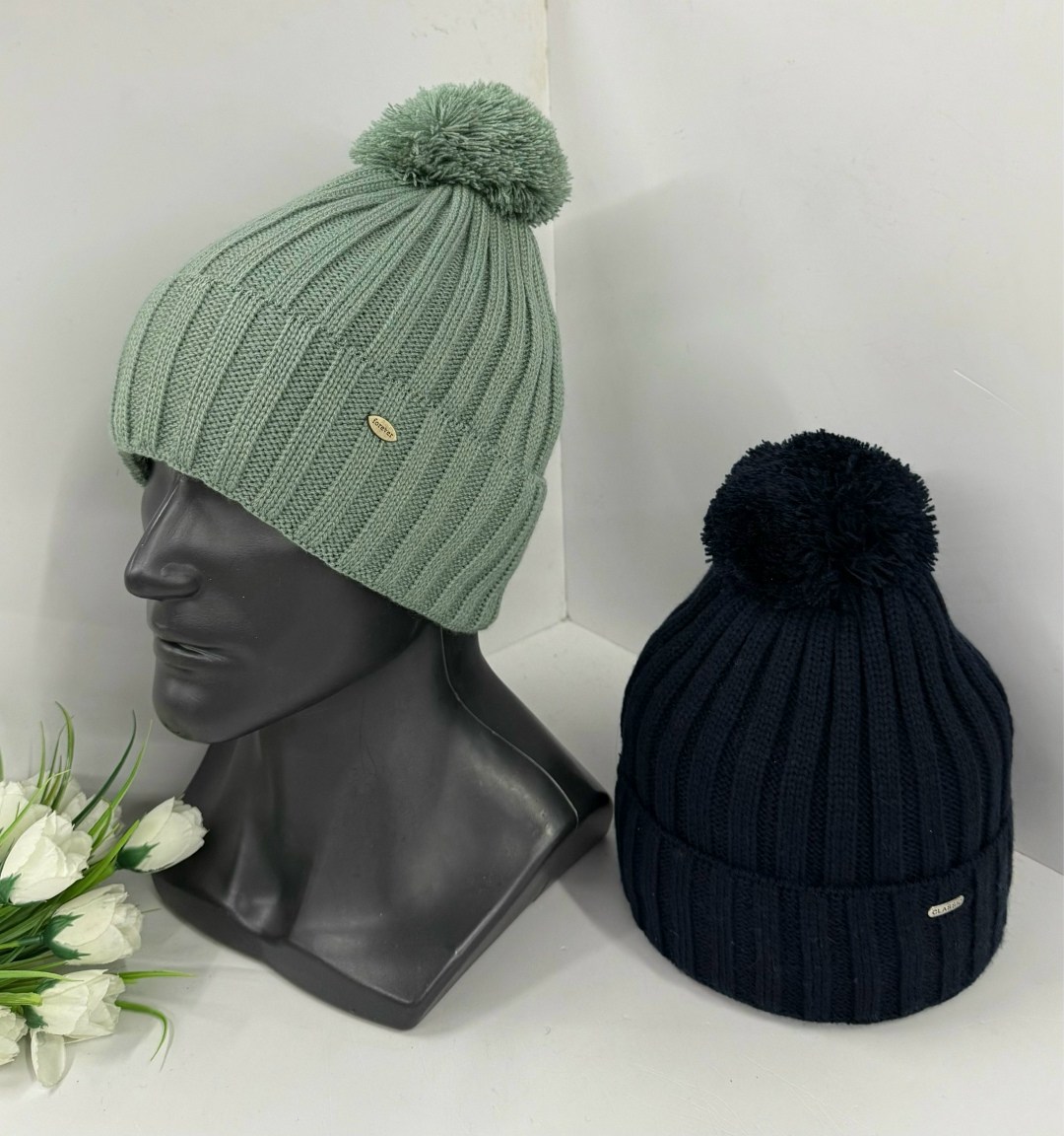 шапка мужская вязаная с помпоном,шапка вязаная для мальчика,шапка вязаная,шапка мужская,мужская шапка с помпоном