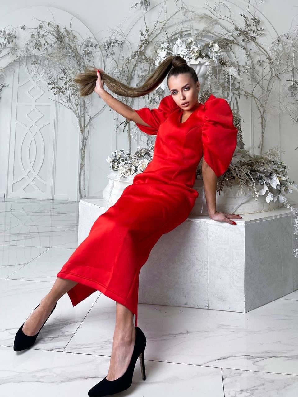 платье красное,красивая платье,платье с объемными рукавами,красное платье с объемными рукавами,вечернее платье красное