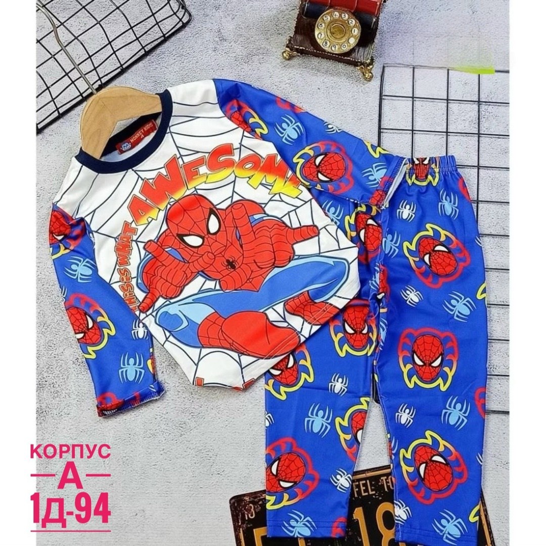 пижама для мальчика,пижама детская,пижама человек паук,пижама для мальчика с принтом,пижама с читами