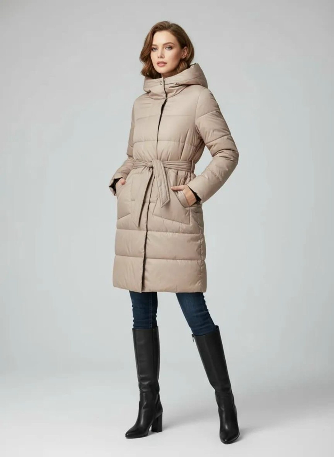 женские пуховики,бежевый пуховик,пальто пуховик,пуховик,пуховик женский зимний