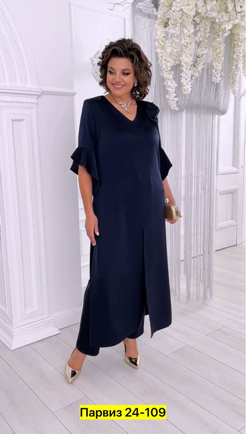 комплект брючный ninele 5990 василек,вечерние брючные костюмы,костюмы брючные,вечерний костюм женский,брючные костюмы для женщин больших размеров