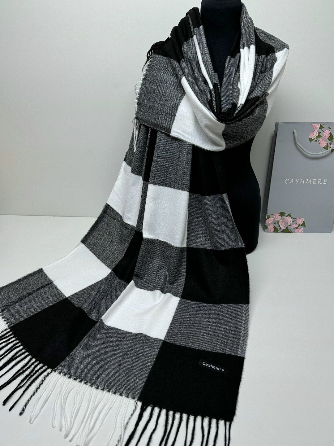 палантин теплый,шарф теплый длинный палантин,палантин шарф в клетку теплый,палантин кашемировый теплый в клетку,палантин женские