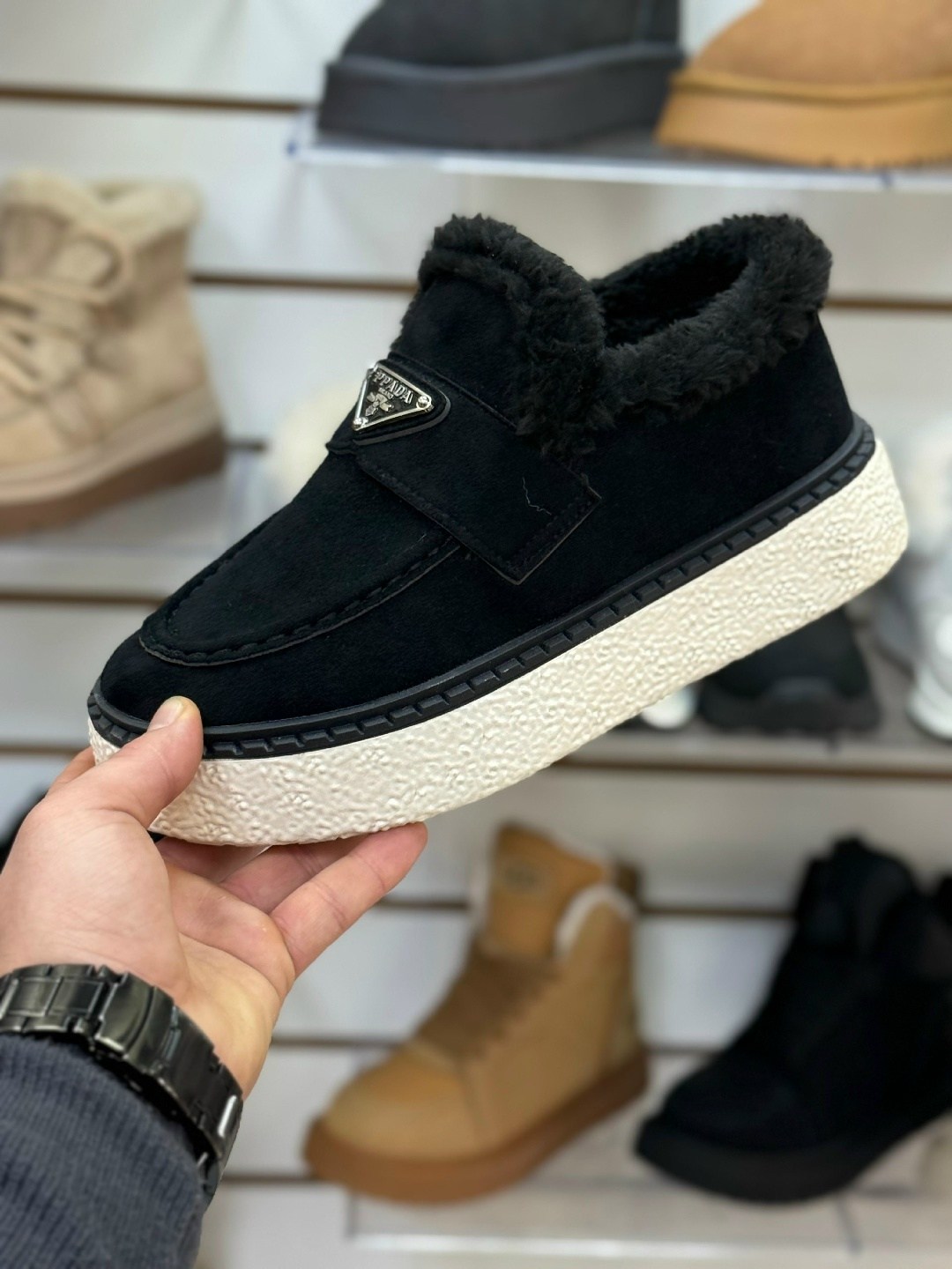 ,лоферы с мехам,зимняя ,женская ,обуви