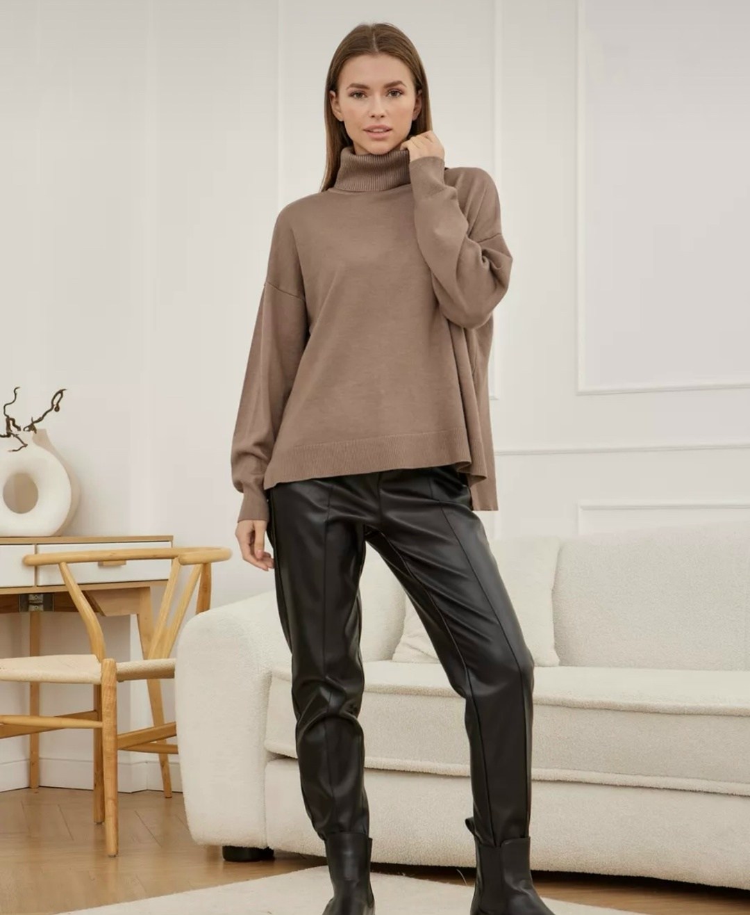 бежевый джемпер,свитер оверсайз теплый,свитер женский оверсайз теплый с горлом,свитер женский оверсайз,водолазка джемпер