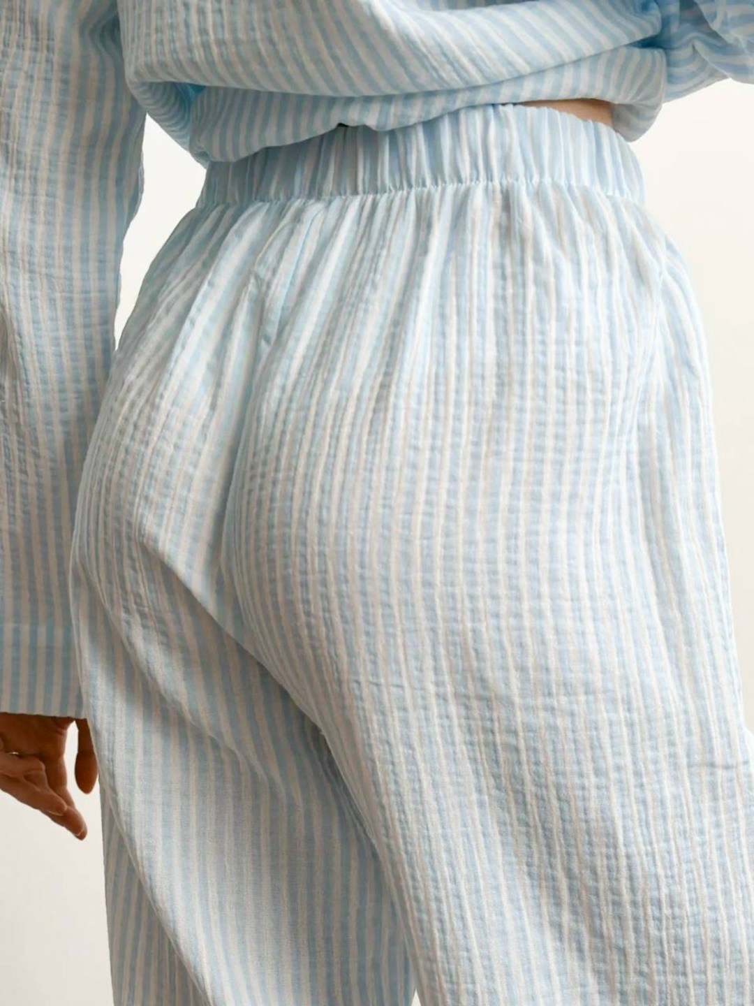 женская пижама,брюки широкие,голубая пижама,брюки домашние,брюки домашние oysho