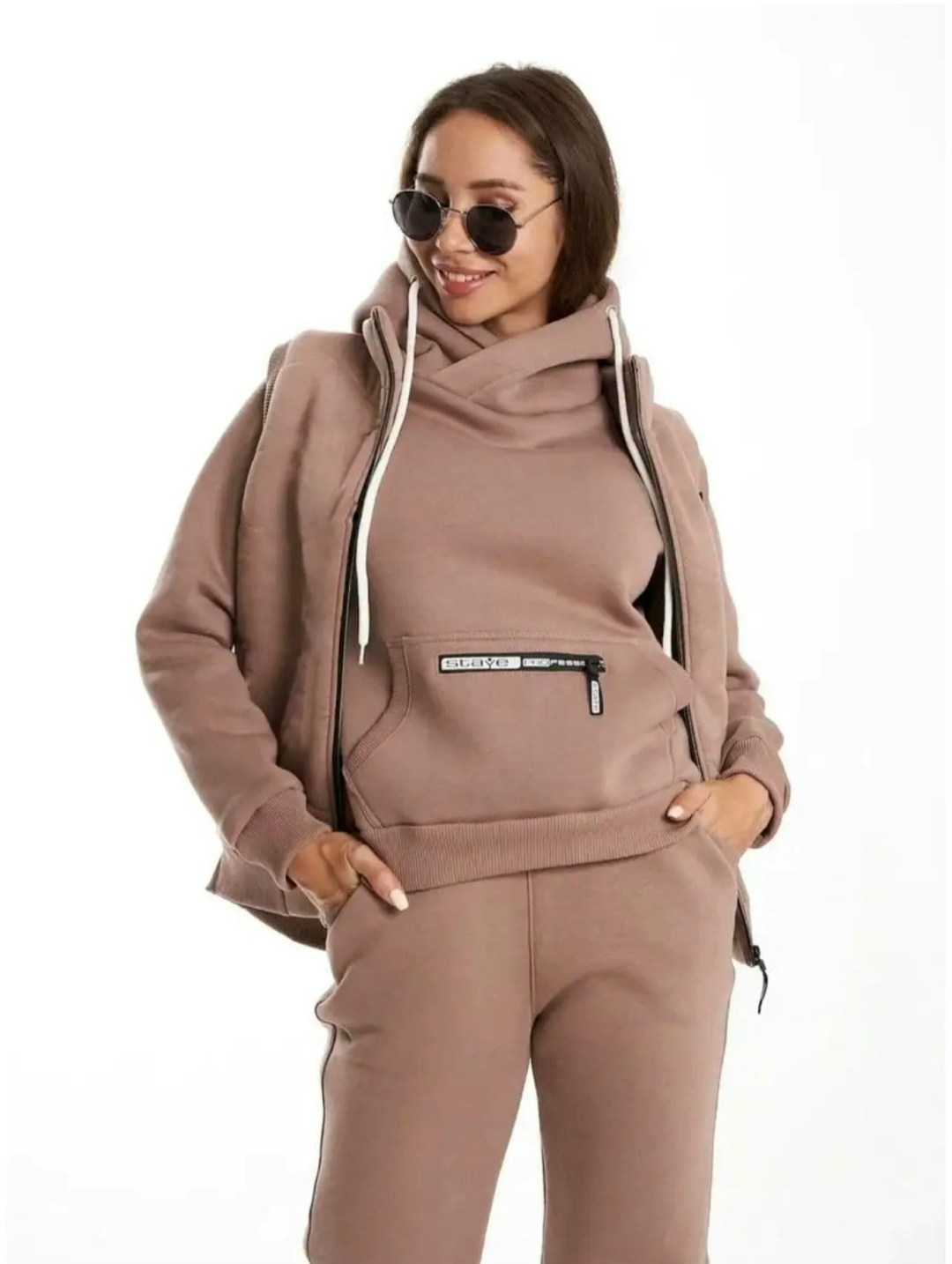 спортивные костюмы женские,женский спортивный костюм тройка,спортивный костюм тройка из футера,утепленный спортивный костюм,спортивный костюм тройка с начесом