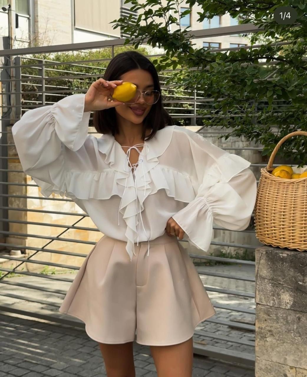 блуза шифоновая,блуза с воланами,элегантная блузка,стильная блузка,блузка с оборками