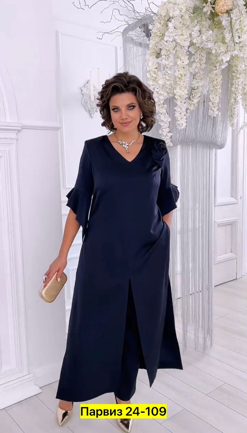 комплект брючный ninele 5990 василек,вечерние брючные костюмы,костюмы брючные,вечерний костюм женский,брючные костюмы для женщин больших размеров