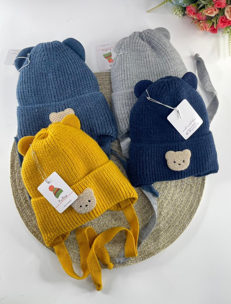 детская шапка,шапка для новорожденного,комплект шапки,детская шапочка,шапка вязаная