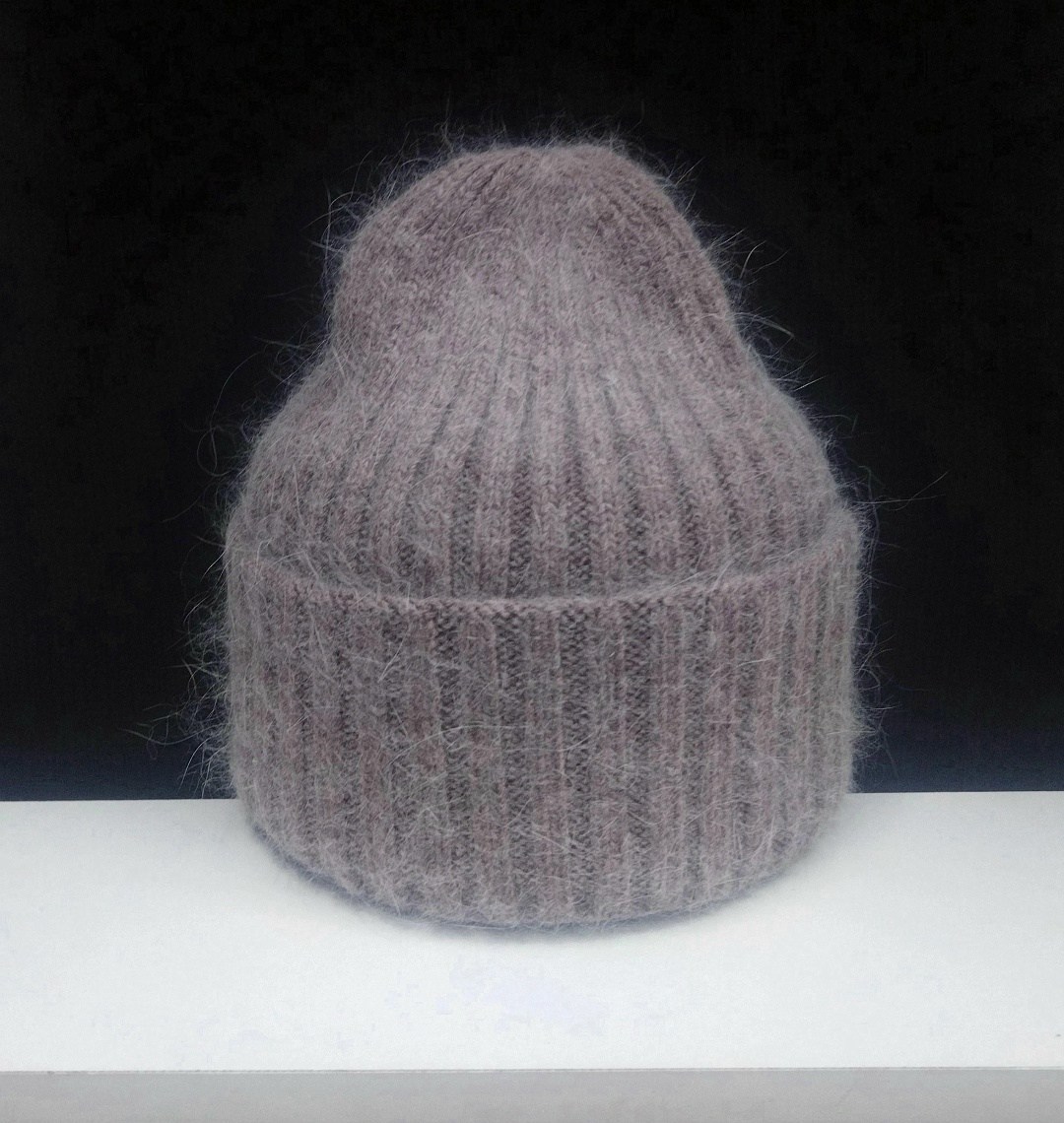 вязаная шапка из мохера,мохеровая шапка,остин сиреневая мохеровая шапка,шапка из мохера спицами,шапка из мохера