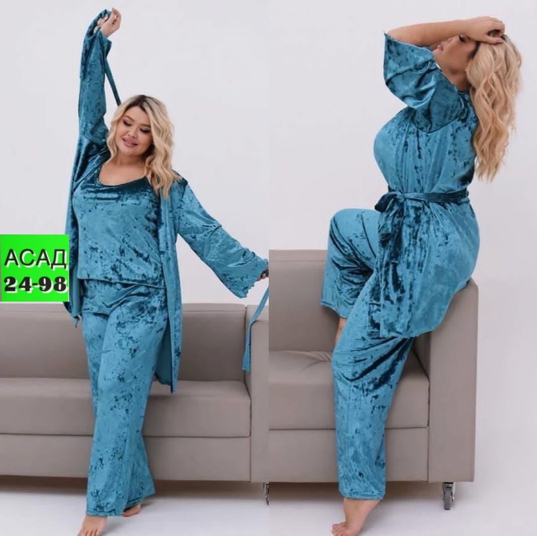 пижама женская 4ка велюр,женская пижама больших размеров,пижама женская велюр,пижама женская,комплект пижама