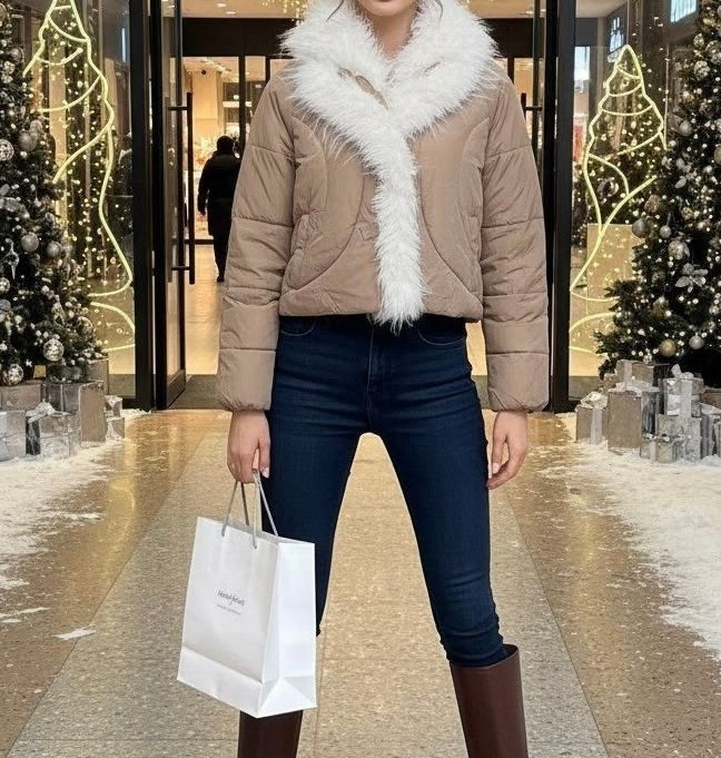 зимние куртки,куртка женская,куртка короткая,куртка модная,бежевый пуховик