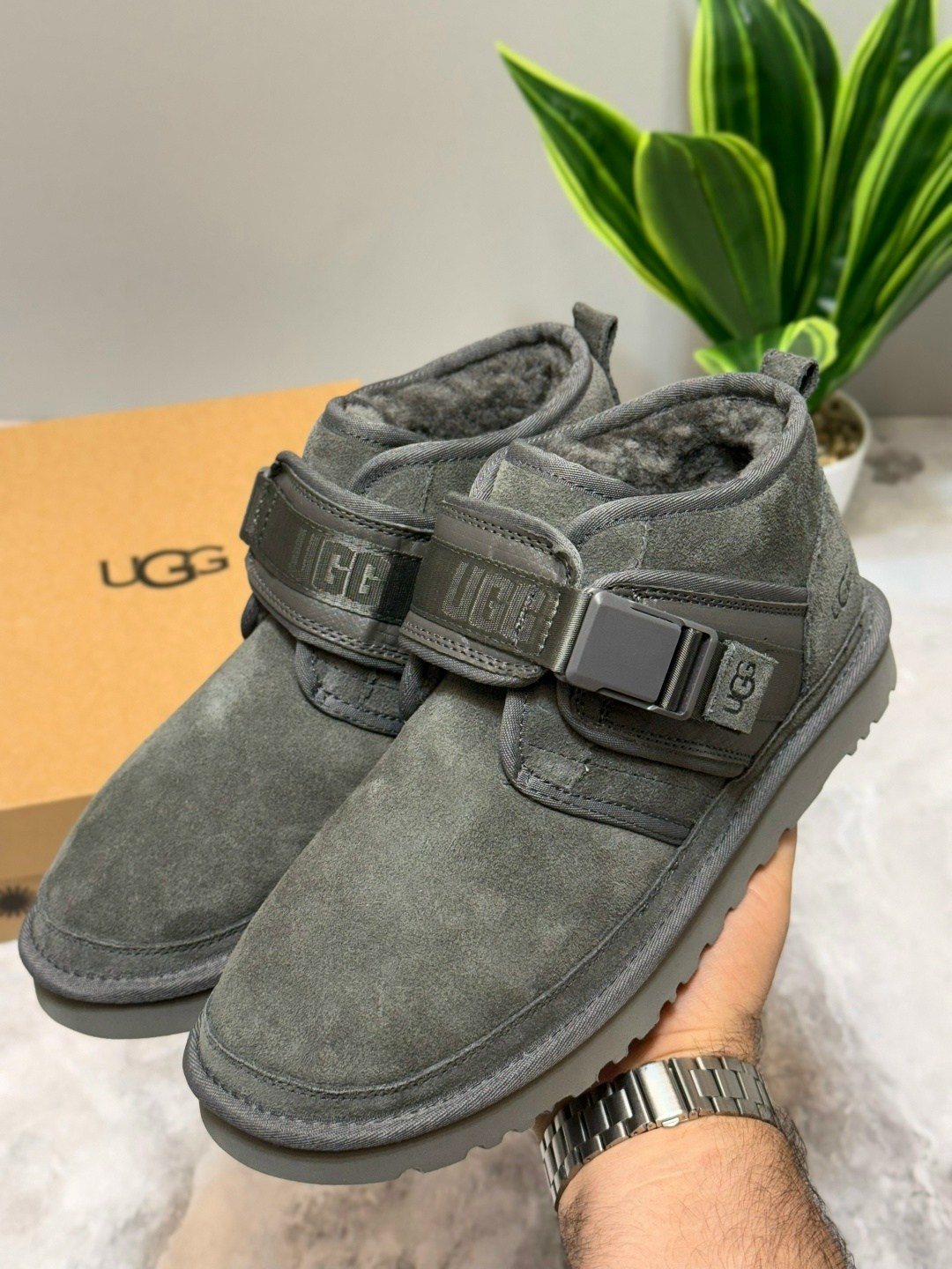 ugg neumel snapback grey,,угги мужские,ботинки мужские ugg,ugg mens neumel snapback grey