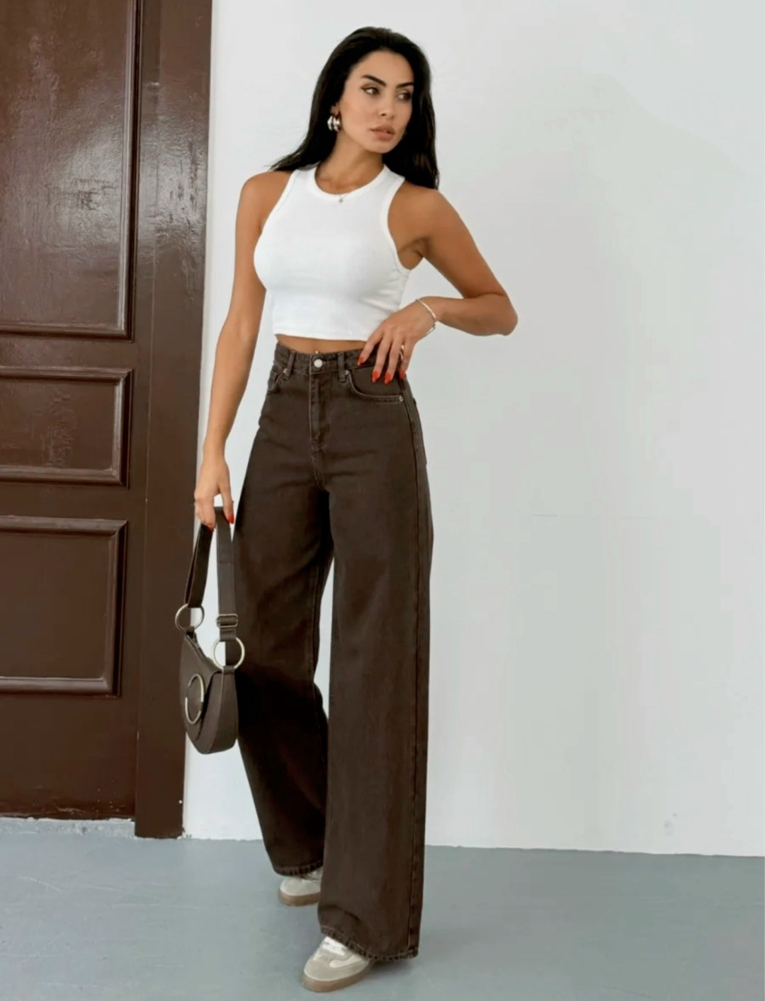 коричневые джинсы,джинсы широкие,джинсы коричневые женские,женские джинсы,джинсы палаццо