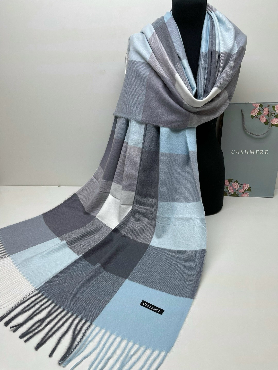 палантин теплый,шарф теплый длинный палантин,палантин шарф в клетку теплый,палантин кашемировый теплый в клетку,палантин женские