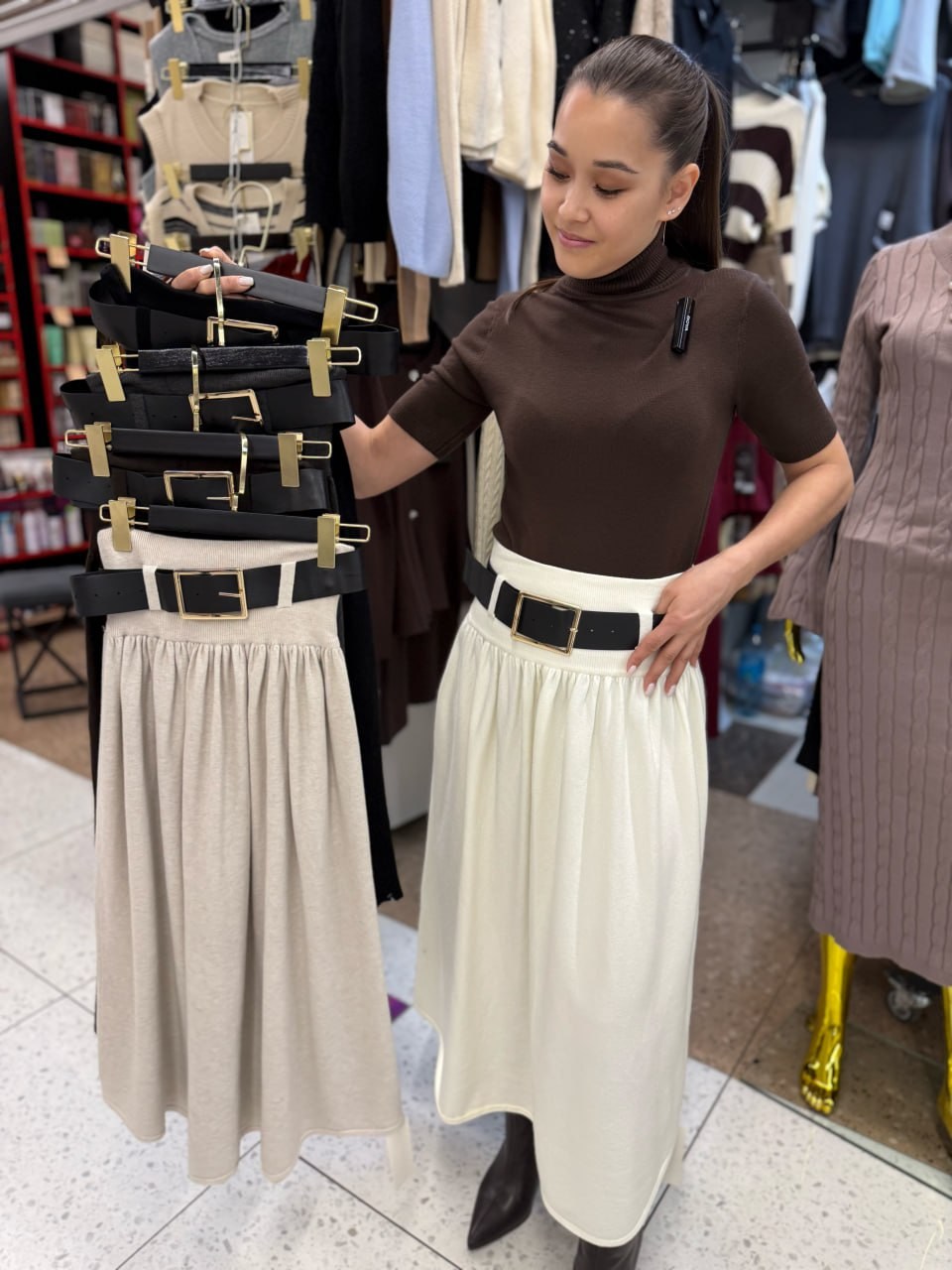 юбка стильная,трикотажная юбка,